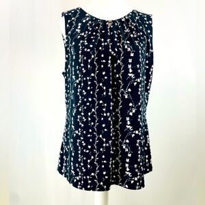 Ivanka Trump Floral Sleeveless Blouse, Large